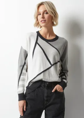 Zaket & Plover Mosaic Intarsia Sweater - Granite